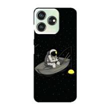 Силиконовый Чехол с принтом "Космонавты" на ZTE Blade V50 – Космонавт на рыбалке
