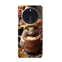 Друкований чохол 'Звірята з кавою' для ZTE Blade V70 Max – Мишка з кавою