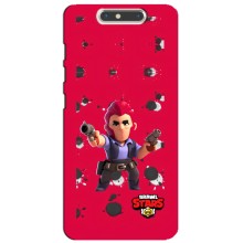 Бампер (ТПУ) с принтом Brawl Stars на ЗТЕ Блейд В8 (Кольт на красном)