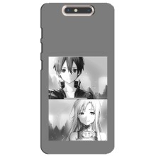 Чехол с персонажами АНИМЕ на ZTE Blade V8 (Кирито-Асуна)