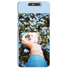 Чехлы с изображением разных животных для ZTE Blade V8 (Ежик на руках)