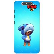 Чехол для ZTE Blade V8 Бравл Старс (VPrint) – Леон акула