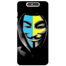 Чехол с Украинской символикой на ЗТЕ Блейд В8 (Анонимус патриот)