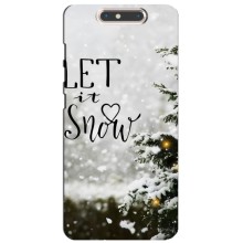 Новогодние, Праздничные Чехлы для ZTE Blade V8 - 2024 год (Let it snow)