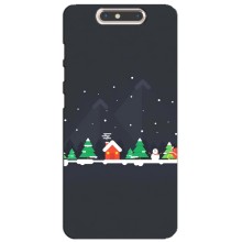 Силиконовый бампер на рождество для ZTE Blade V8 (Город зимний)