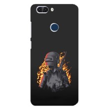Силиконовый чехол с картинкой "Герой Pubg" на ZTE Blade V9 (В огне)