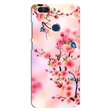 Чехол с принтом САКУРЫ на ZTE Blade V9 (Бабочки на сакуре)