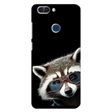 Силиконовый Чехол с Енотами на ZTE Blade V9 (Стильный Енот)