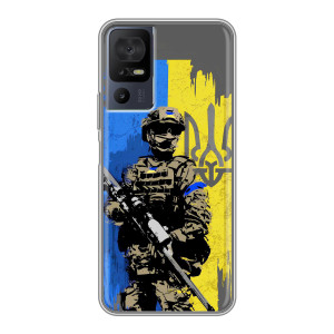 Чехол с украинским воином на ZTE Nubia A76 – Воин с гербом