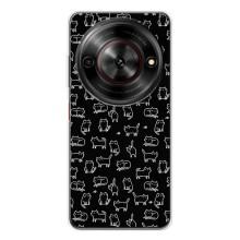 Чехол на тематику: Коты для ZTE Nubia Focus 5G – Котики на черном