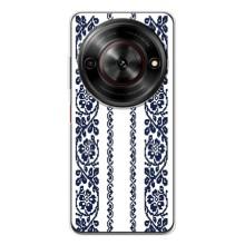 Силиконовый Чехол на ZTE Nubia Focus 5G с картинкой Вышиванки – Синяя вышиванка
