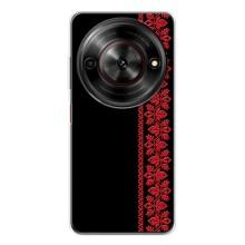 Силиконовый Чехол на ZTE Nubia Focus 5G с картинкой Вышиванки – Вышиванка на черном