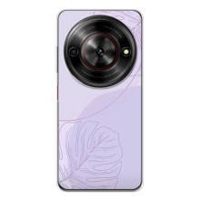 Чохол квітковий дизайн для ZTE Nubia Focus 5G – Монстера фіолетова