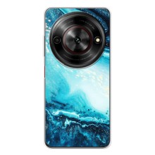 Мраморный чехол на ZTE Nubia Focus 5G (VPrint) (Голубой мрамор)