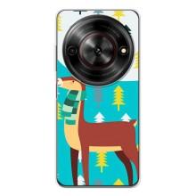 Силіконовий бампер з картинкою звірів для ZTE Nubia Focus 5G (Олень із шарфом)
