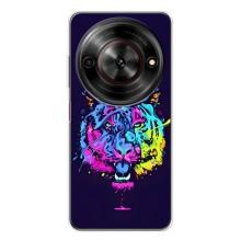 Силіконовий бампер з картинкою звірів для ZTE Nubia Focus 5G (Тигр-Арт)