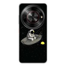 Силіконовый Чохол з принтом "Космонавти" на ZTE Nubia Focus 5G – Космонавт на рибалці