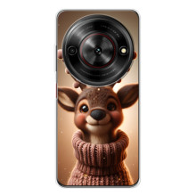 Яскравий чохол для ZTE Nubia Focus 5G з Зимові Оленята – Олень в светрі