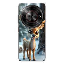 Яскравий чохол для ZTE Nubia Focus 5G з Зимові Оленята – Оленятко в лісі