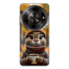 Друкований чохол 'Звірята з кавою' для ZTE Nubia Focus 5G – Зайчик з кавою