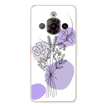 Силконовий чохол з принтом в квітах на ZTE Nubia Focus Pro – Фіолетовий букет
