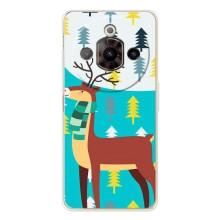 Силиконовый бампер с картинкой животных для ZTE Nubia Focus Pro (Олень с шарфом)
