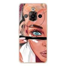 Силиконовый Чехол на ZTE Nubia Focus Pro с картинкой Стильных Девушек – Девушка и ресницы