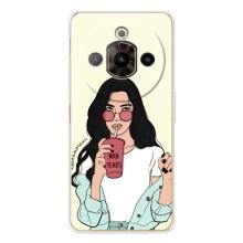 Силиконовый Чехол на ZTE Nubia Focus Pro с картинкой Стильных Девушек – С напитком