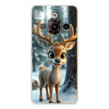 Яскравий чохол для ZTE Nubia Focus Pro з Зимові Оленята – Оленятко в лісі