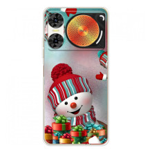 Чехлы на Новый Год ZTE Nubia Music 2 (Снеговик в шапке)