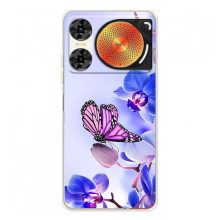 Чохли з квітами для ZTE Nubia Music 2 (VPrint) (Метелик на квітах)