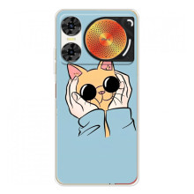 Чехол на ЗТЕ Нюбия Мьюзик 2 с Котами (VPrint) (Котик в очках)