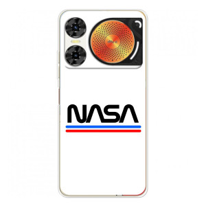 Силіконовый бампер з принтом "Наса" на ZTE Nubia Music 2 – NASA на білому тлі