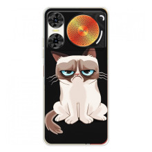 Чехол с принтом для ZTE Nubia Music 2 (AlphaPrint) Модные коты (Грустный кот)