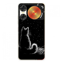 Чехол с принтом для ZTE Nubia Music 2 (AlphaPrint) Модные коты (Котик и луна)