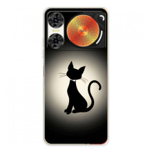 Чехол с принтом для ZTE Nubia Music 2 (AlphaPrint) Модные коты (Силуэт котика)