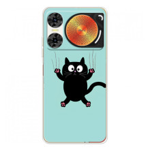 Чохол із милими котиками на ЗТЕ Нюбія Музика 2 – Чорний кіт