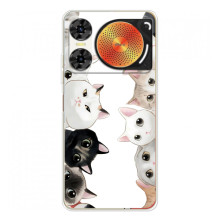 Чохол із милими котиками на ЗТЕ Нюбія Музика 2 – Чорно-білі котики