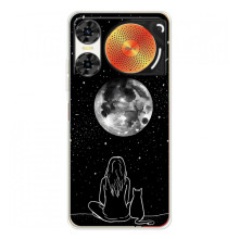 Чехол с рисунком кот на ZTE Nubia Music 2 (Девушка с котом)