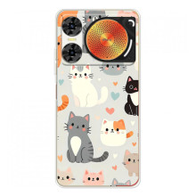 Чехол с рисунком кот на ZTE Nubia Music 2 (Коллаж котов)