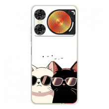 Чехол с рисунком кот на ZTE Nubia Music 2 (Коты в очках)