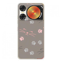 Чехол с рисунком кот на ZTE Nubia Music 2 (Лапы и усы)