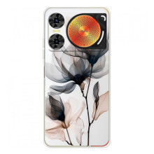 Чохол з квітковим принтом на ЗТЕ Нюбія Мyзiк 2 (Квіти на білому)