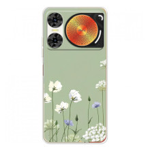 Чохол з квітковим принтом на ЗТЕ Нюбія Мyзiк 2 (Квіти на зеленому)