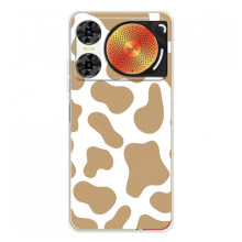 Чохол з принтом корови на ЗТЕ Нюбія Мyзiк 2 (Бежевий принт)