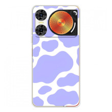 Чохол з принтом корови на ЗТЕ Нюбія Мyзiк 2 (Фіолетовий принт)