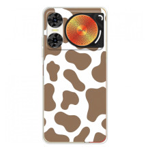 Чохол з принтом корови на ЗТЕ Нюбія Мyзiк 2 (Коричневий принт)