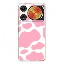 Чохол з принтом корови на ЗТЕ Нюбія Мyзiк 2 (Рожевий принт)