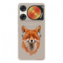 Чохол з принтом лисички ЗТЕ Нюбія Музика 2 – Лисиця в навушниках