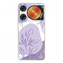 Силконовий чохол з принтом в квітах на ZTE Nubia Music 2 (Фіолетовий дизайн)